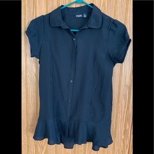 Girls Navy blue blouse. Never worn. L 12/14